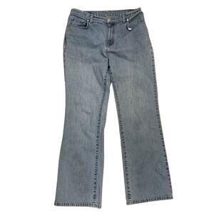 Lands' End Jeans Women Size 10 32x30 Blue Straight Leg High Rise Light Wash